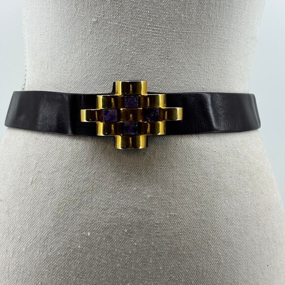 Judith Leiber Accessories - Judith Leiber Amethyst Gem Deep Purple Belt Expandable One Size